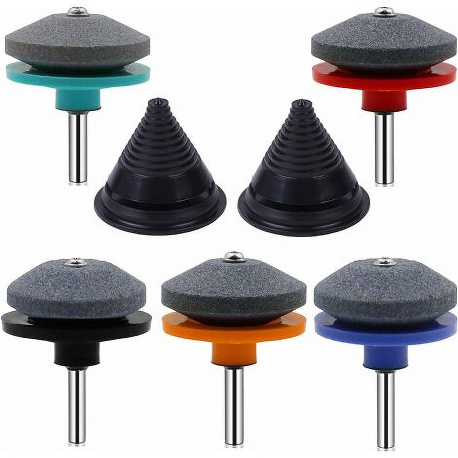 5PCS Lawn Mower Blade Sharpener with 2PCS Lawn Mower Blade Balancing