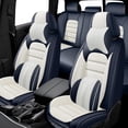 thumbnail image 1 of 5PCS Leather Seat Covers for Toyota 98% Car Models Non-slip Car Seat Protectors Easy to Install and Clean（With Two Pillows,White/Blue）, 1 of 6