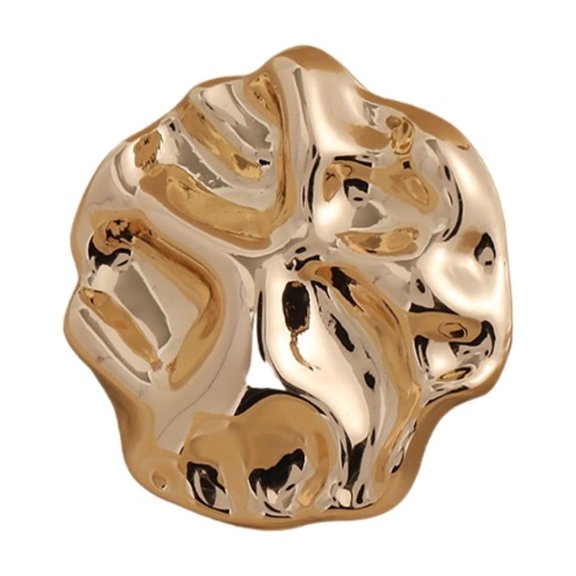 5PCS/Lot Gold Irregular Metal Button Rose Embossed Face Suit Sweater Sewing Button Accessories