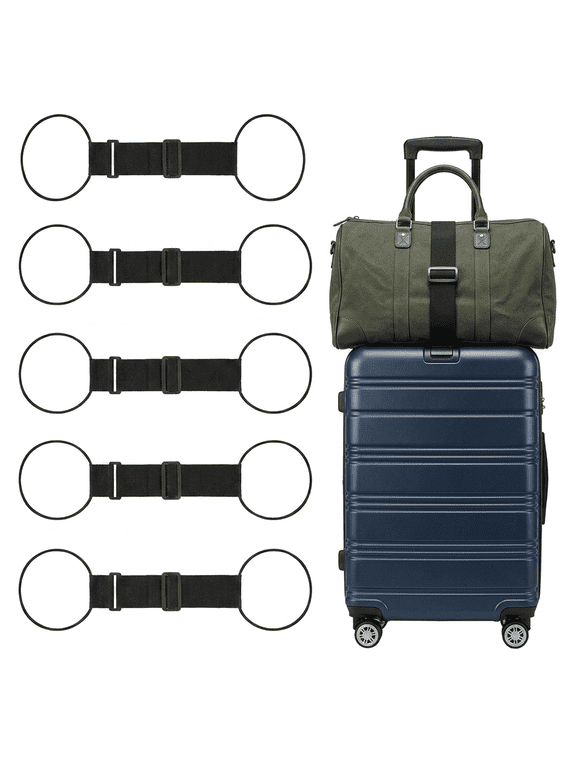 5pcs Black Adjustable Luggage Straps, Elastic Straps, Suitable for Duffel Bags.