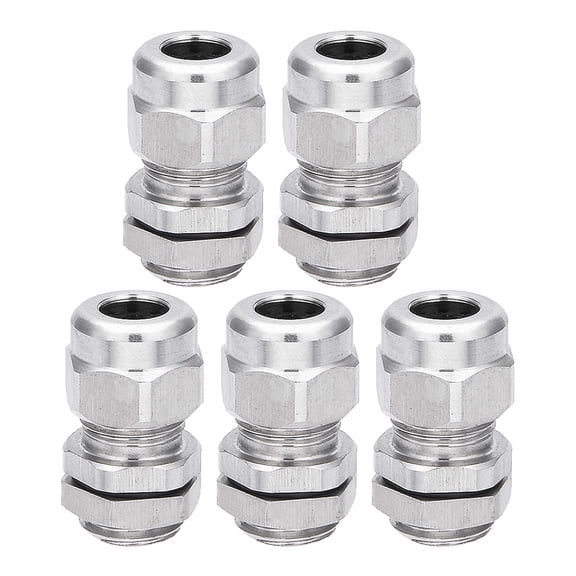 5PCS M12*1.5 Metal Waterproof Connector Fastener Locknut Stuffing Cable Gland