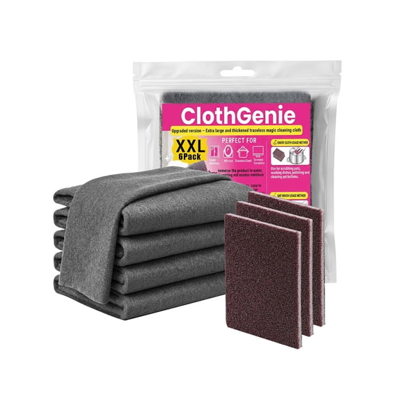 5PCS Magic Cleaning Cloths And 3pcs Cleaning sponge, Reusable, Thickened, for Kitchen, Glass, and Car Windows, Lint-Free Wipes