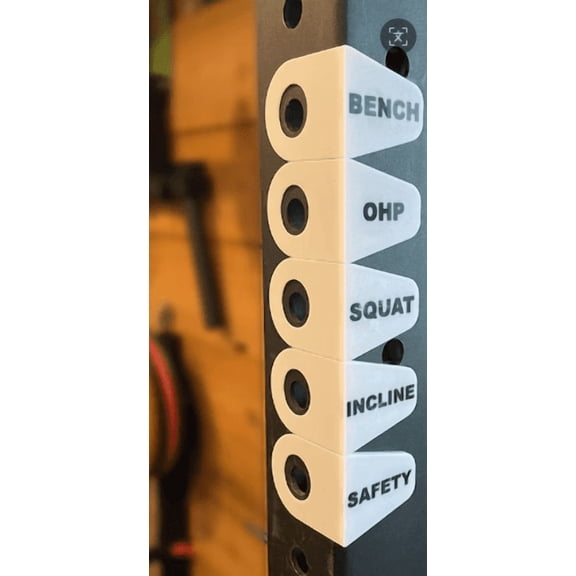 5PCS Magnetic Rack Position Markers for 2" Squat Stands, Color Coded Hook Locators for Power Rack Safety Arms, Gym Equipment Magnets