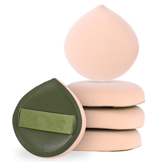 5PCS Make up Sponges, Makeup Foundation Sponge, Setting Powder Sponge Puff Cushion Foundation Sponge, Teardrop Design Latex Free Sponges for Concealer, Beauty Blending Tool(Green)