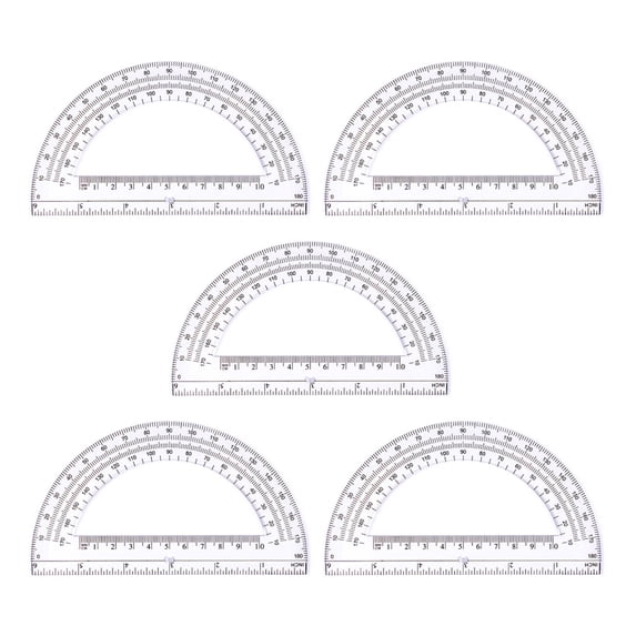 8 Inch Protractor 5PCS Clear Protractor 180 Degrees Protractors Measuring Protractors for ...