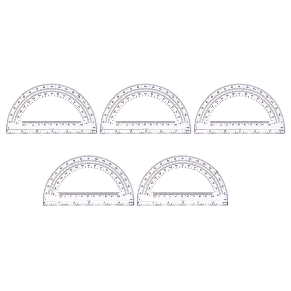 5PCS Math Protractors 180 Degrees Protractor 6Inch Clear Protractors Measuring Tool for Drafting Angles Measurement Tool