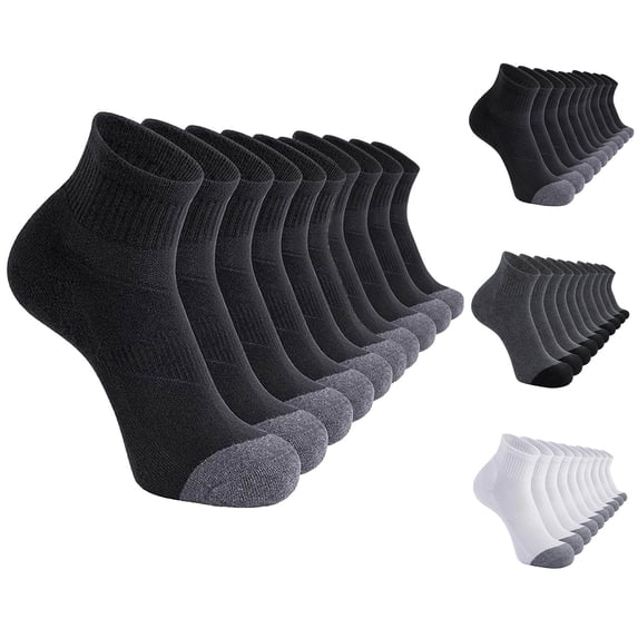 5PCS Men's Cotton Crew Socks, Elastic Rib Top Breathable, Sweat Wicking Solid Sport Socks, Gentle Machine Wash Medium Socks for Casual Training Outdoor | TruHer,Black S