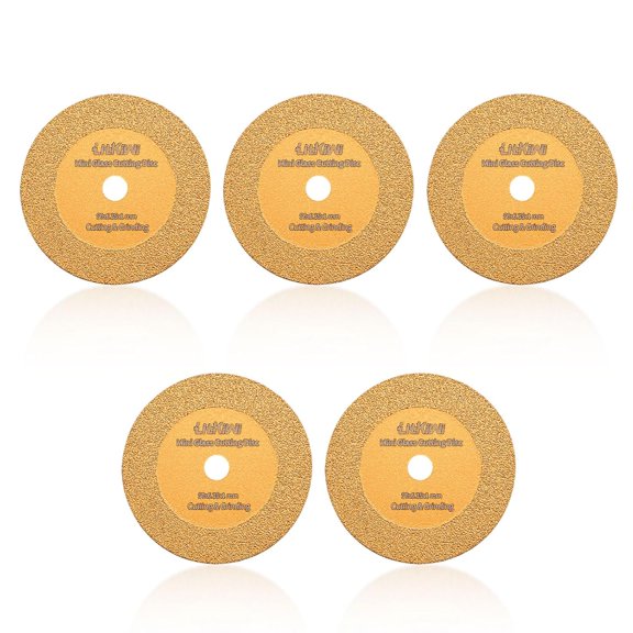 5PCS Mini Glasses Cutting Disc,1mm Ultra-Thin Diamond Cutting Blade Wheel for Cutting Glass, Jade, Crystal, Ceramics and etc.