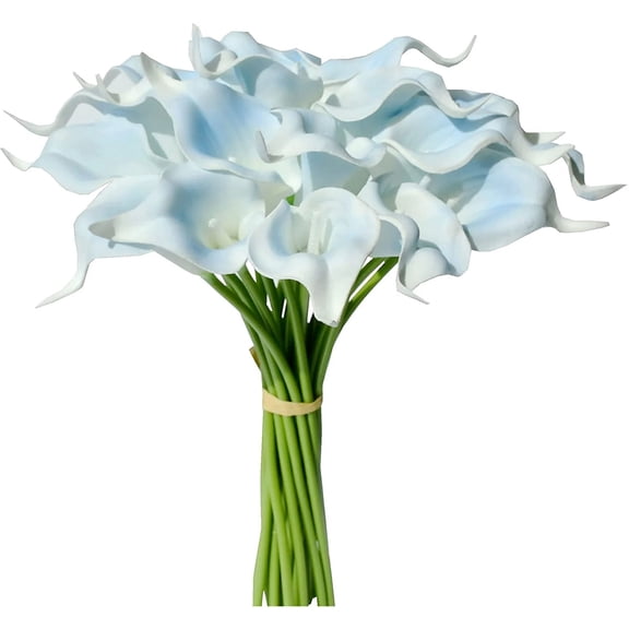 5PCS Mini PU Calla Lily Artificial Flower Bouquet, Realistic Floral for Wedding Home Table Centerpiece Event Styling