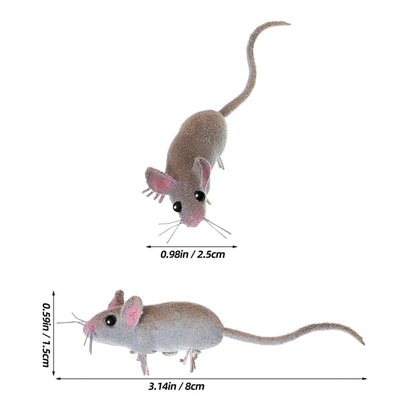Set of 5 Miniature Simulated Mouse Models, Landscape Fake Mice Figurines for Garden, Home, Office Decoration