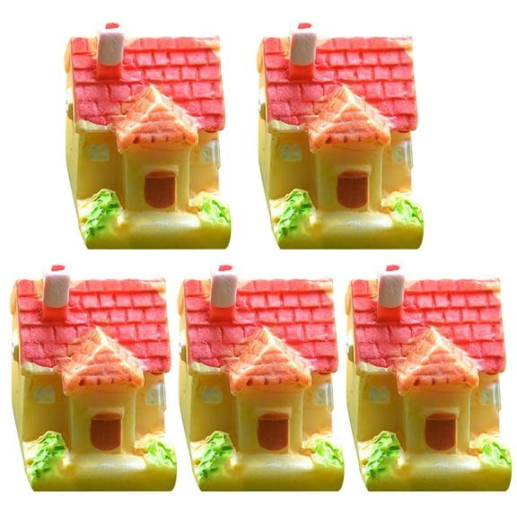 5PCS Mini Small Cottages DIY Craft Toys Figure Moss Terrarium Fairy Garden Ornament Landscape Decor Dollhouse