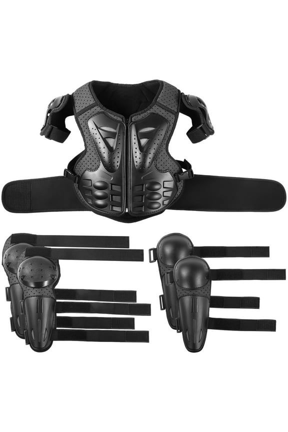 5PCS Motorcycle Full Body Armor Suit for the Youth, Chest Spine Back Protector with Knee Eblow Pads for Cycling Motocross Skateboard Ski
