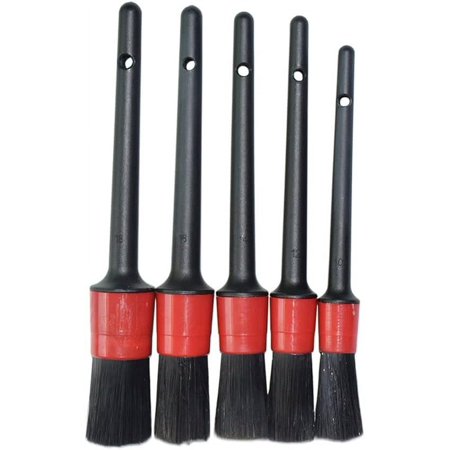 5PCS Multi-Functional Car Detailing Brushes Car Wash Slit Brush Clean Seat Detail Brush Natural Boar Hair Brushes