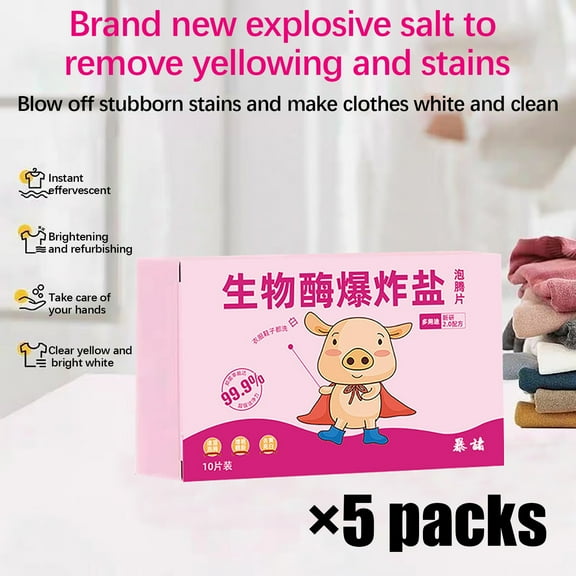 5PCS Multifunctional Bioenzyme Cleaning Tablets, Laundry Agent, Clean Clothes Cleaning Tablets