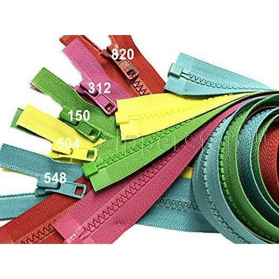 5PCS New Mix Colors Separating End YKK #5 Vislon Molded Plastic Medium Weight Jacket Sport Zipper (Length 30 Inches, Strom Summer 5 Colors)