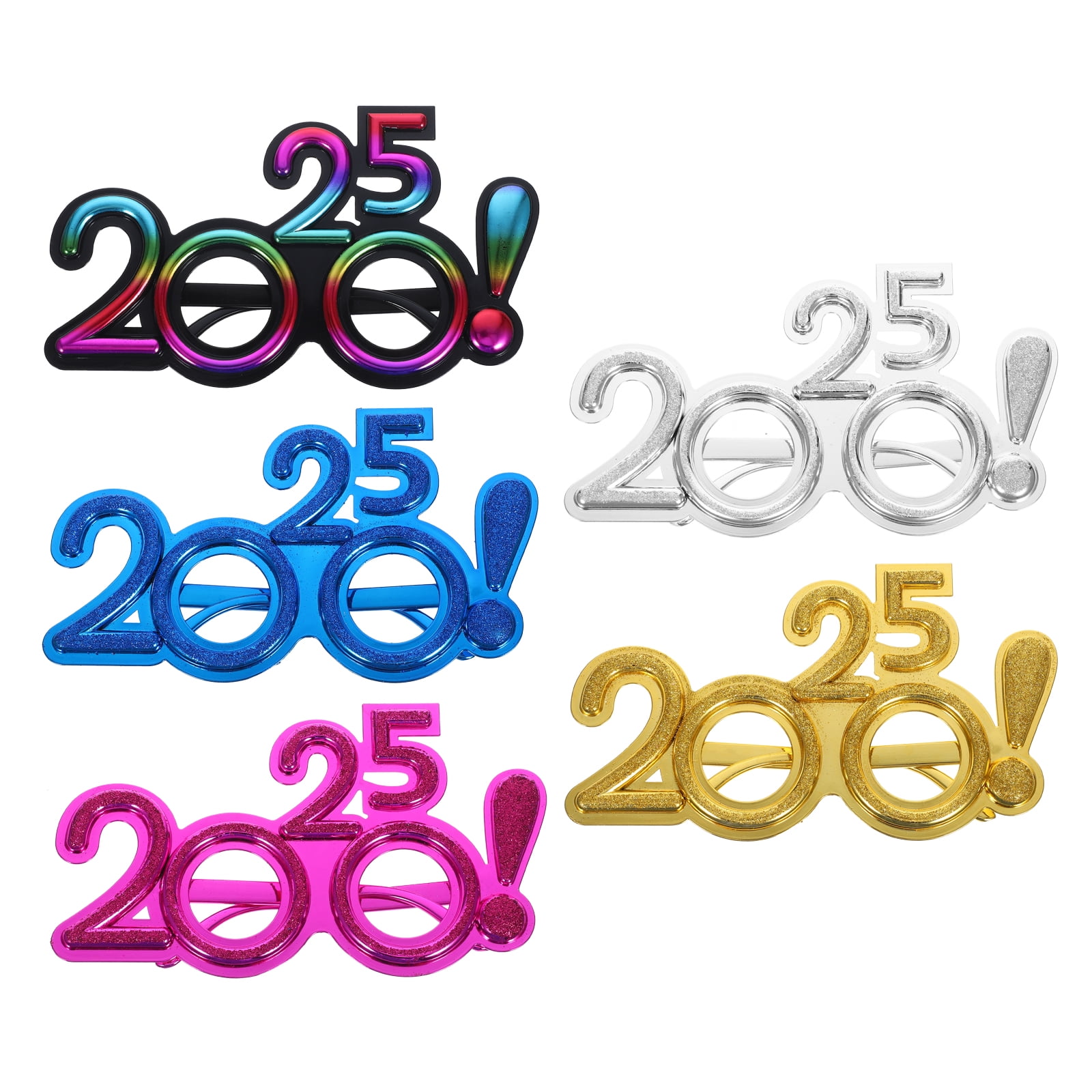 5PCS New Year Eyeglasses Fancy 2025 Party Glasses 2025 Eyeglasses Photo Props