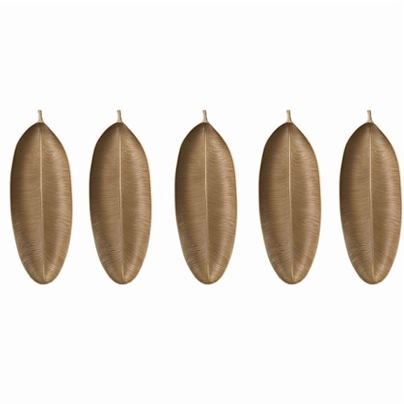 5PCS Nordic Decorative Tray Gold Leaves Shape Serving Tray Jewelry Pallet Fruit Snack Dish Table Storage Organizer