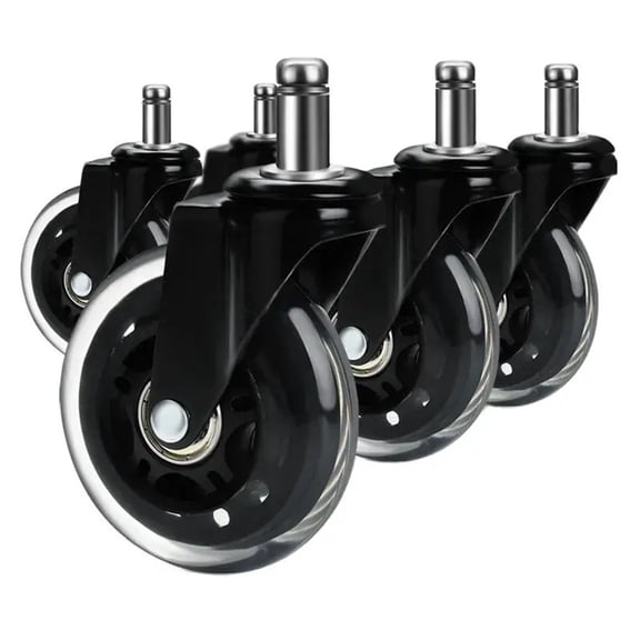 5PCS Office Chair Caster Wheels 3 Inch Swivel Rubber Caster Wheels Replacement Soft Safe Rollers Furniture Hardware ,Easy to Install