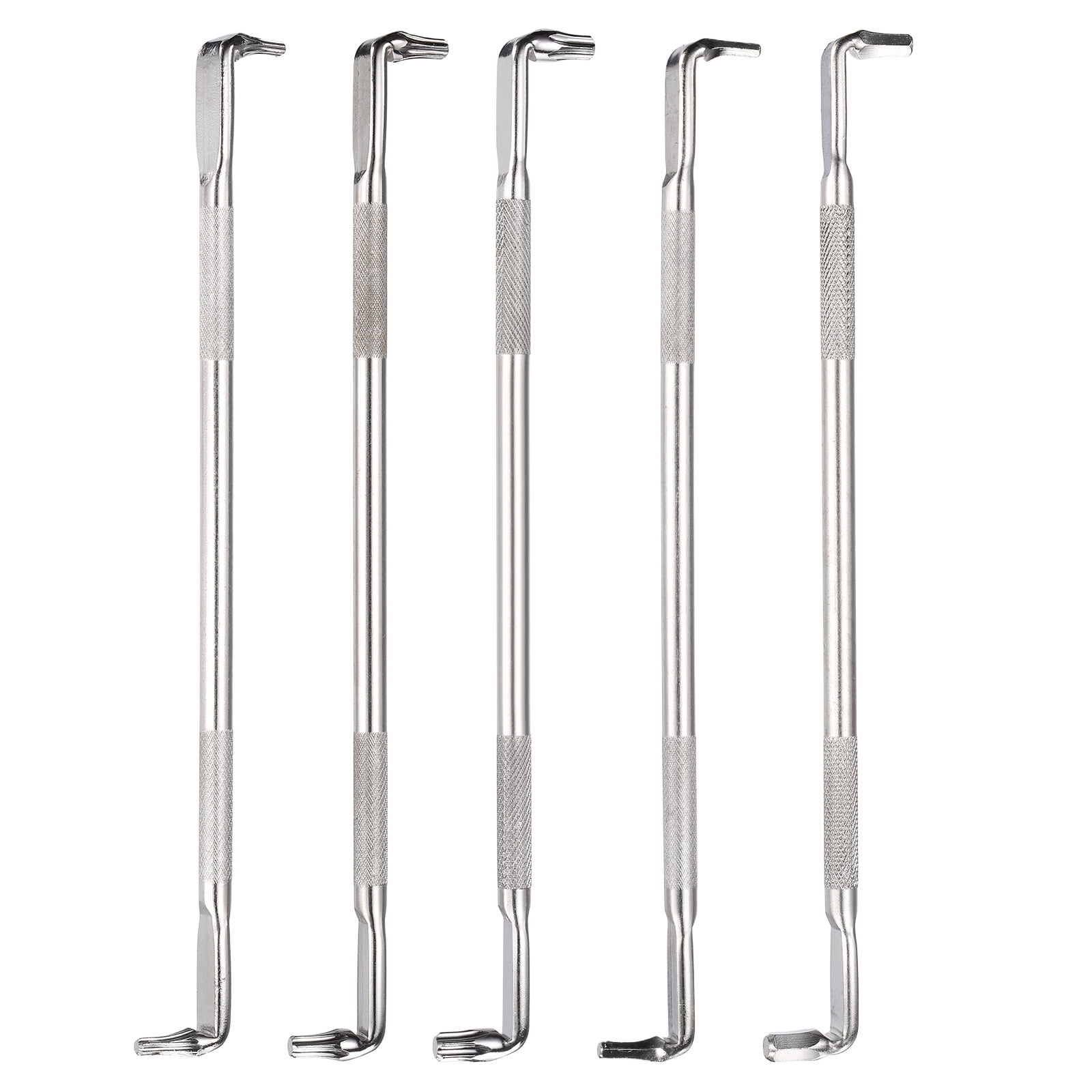 5PCS Offset Screwdriver Set H2.5/H3 H4/H5 T10/T15 T20/T25 T27/T30 Right Angle 90 Degree Screw Driver Double Ended Z-type Hand Tool for Repair, Silver