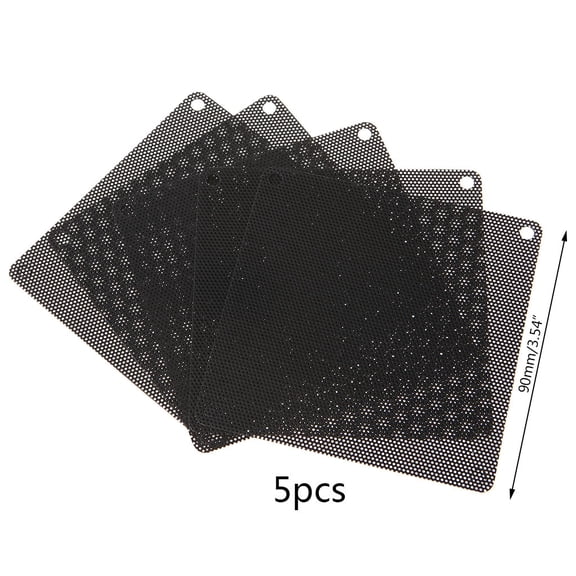 5PCS PVC Fan Dust Filter PC Dustproof for Case Cuttable Computer Mesh Cover 90mm Mesh Black