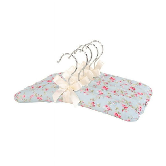 5PCS Padded Clothes Hangers for Sweaters ? Women Padded Coat Hangers- Foam Hanger Non Slip Satin Canvas Covers for Adults Wedding Bridesmaid