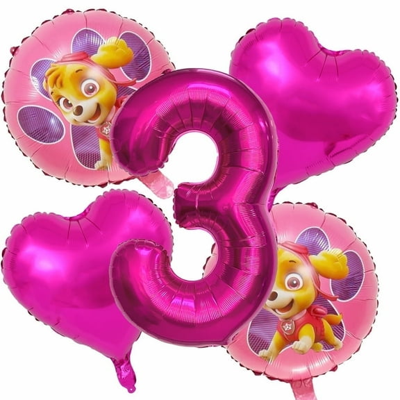 5PCS Paw Balloons Sky Dog Balloons Puppy Balloons Bouquet 3rd Birthday Party Ballon Dog Theme Balloon