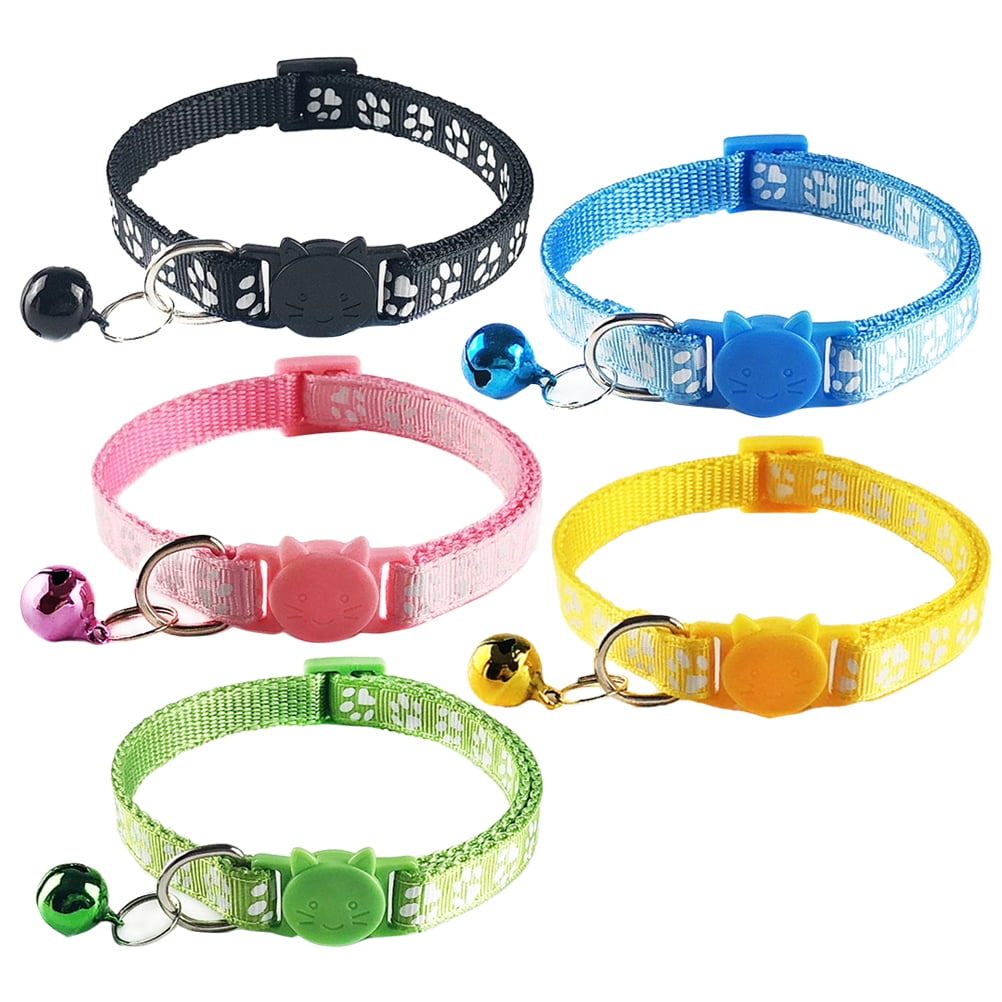 5PCS Pet Bell Collar Adjustable Pet Neck Jewelry Stylish Cat Tie Collar
