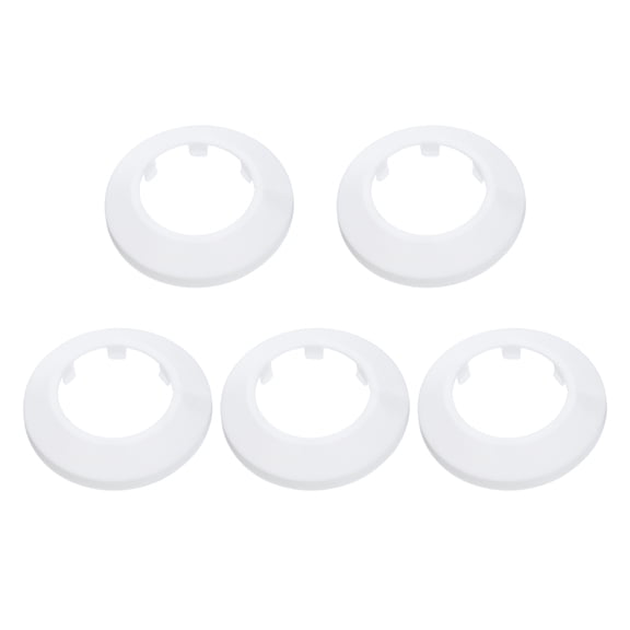 5PCS Pipe Cover Decor 2in/51.5mm Flange Pipe Cover Decor PP Plastic, White