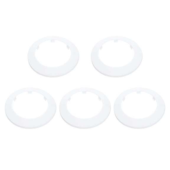 5PCS Pipe Cover Decor 3.6in/91mm Flange Pipe Cover Decor PP Plastic, White