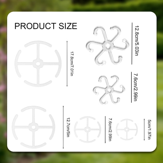 5PCS Plant Stem Support for Indoor Plants, Plant Support Rings for Climbing Plants, Reusable Acrylic Plant Support Clips, Monstera & Pothos Stem Support Stakes, Climbing Stem Holders,C 5.03 in