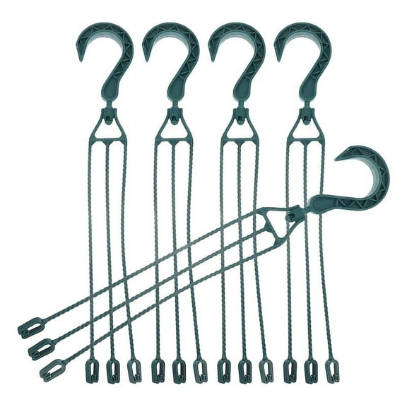 5PCS Plastic Hanging Chains for , 360Rotatable Hanging Basket Hooks Planter Holder Flower Plant Pot (Green),5 * Planter Holder,Green