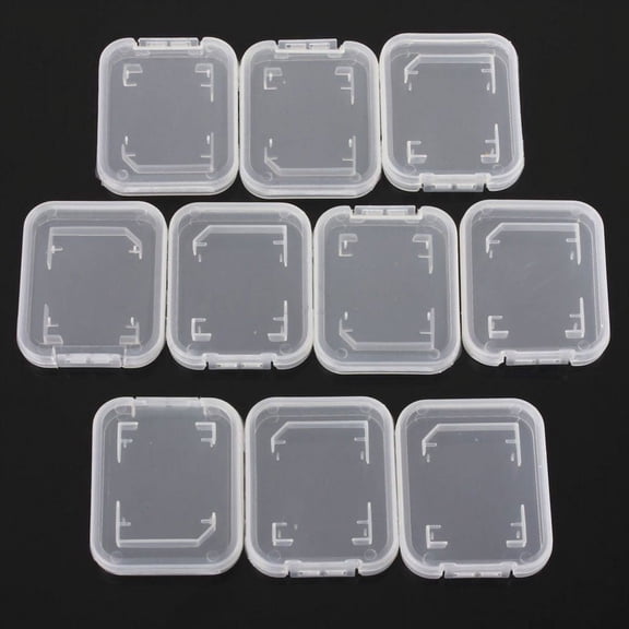 5PCS Plastic Standard SD SDHC Memory Card Case Holder Box Storage Boxes, Secure Digital Memor-y Card Case Holder, for Cards & Jewel Storage (No Memory Cards, 2.051.65in)