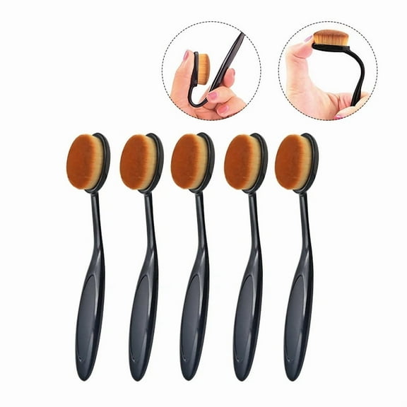 5PCS Professional Oval Loose Powder Toothbrush Foundation Makeup Brushes for Blending Liquid, Cream or Flawless Powder Cosmetics