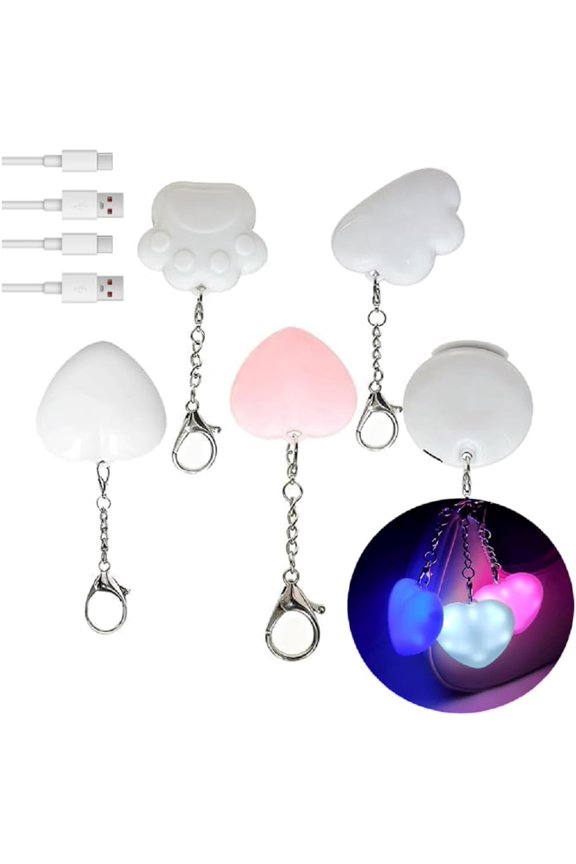 5PCS Purse Glow Heart Light, Automatic Sensor Purses Lamp, Portable Touch Activated Handbag Night Light, Night Light up Keychain, Purse Lights for Inside Purse, Valentines Day Gifts for Her