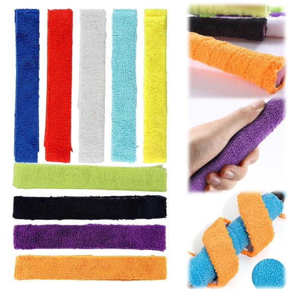 5PCS Racquet Towel Grip, Tennis Racket Grips, Badminton Racquet Grip Tape Absorbent Towel Racket Overgrip, Anti-Skid Sweatband Racquet Grip, Overgrip Wraps Sleeve for Tennis Badminton Handle