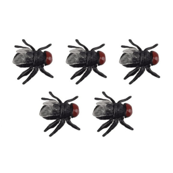 5PCS Realistic Mini Fly Joke Toys for Pranks Halloween Party Supplies Trick Props for Entertaining and Family 5PCS