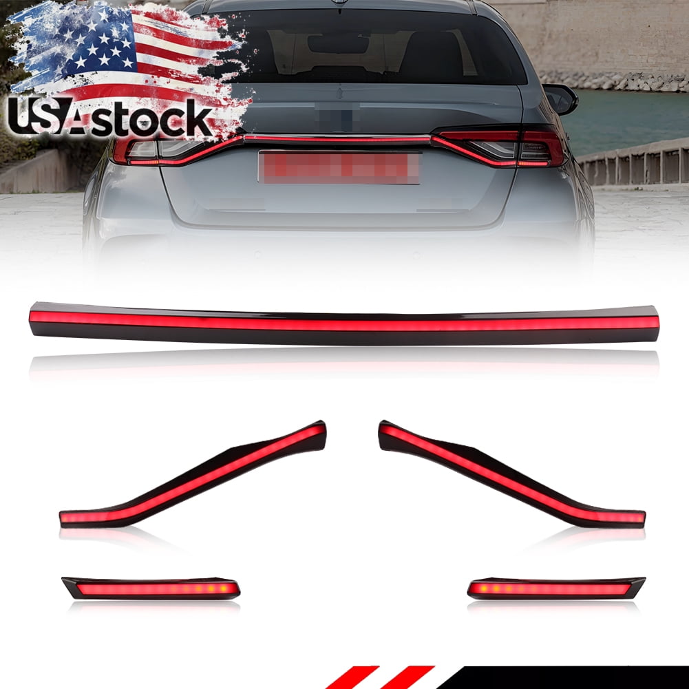Left+Right Side Red LED Rear Bumper Reflectors Fog Brake Tail