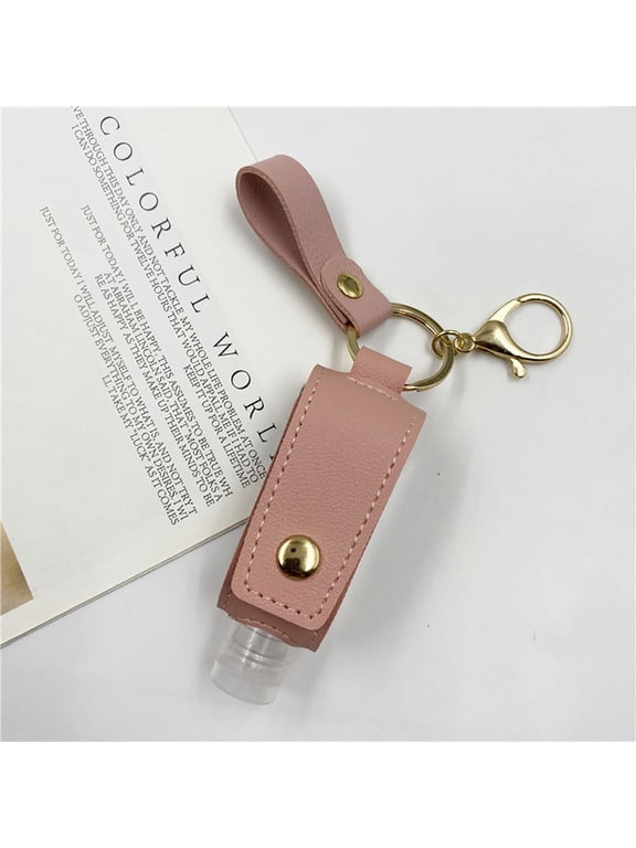 5PCS Refillable 50ml Travel Bottles with Keychain, Leakproof Empty Containers for Toiletries, Lotion, Cosmetics - Clear Plastic, Lightweight & Portable Pink
