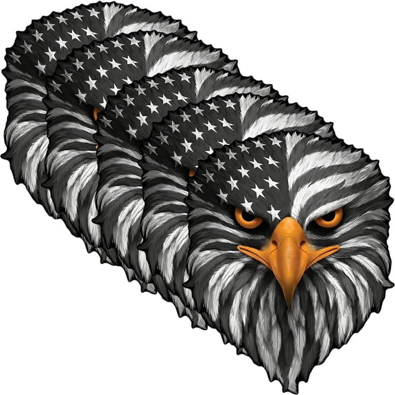 5PCS Reflective Eyes Eagle Decal,American Flag Patriotic Vinyl Bumper Stickers for Car Window,Waterproof Fade-Resistant USA Graphic Decor for Laptops, Coolers