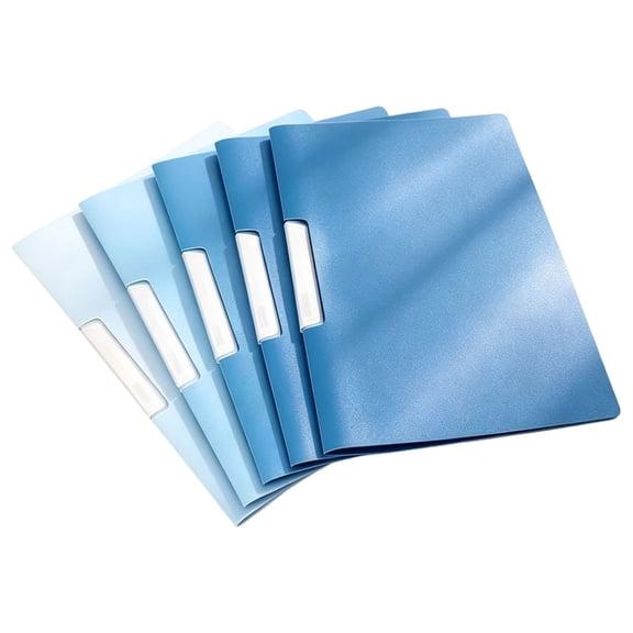 5PCS Report Covers with Clip,A4 Size Swing Clip Report Cover,Plastic Colored File Folder with Side Fastener,Resume Portfolio,Professional Front Presentation Folders for Loose File(12.1x9")(Blue)