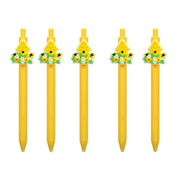 5PCS Retractable Ballpoint Pen Black Inks Office Writing Pen for Journaling