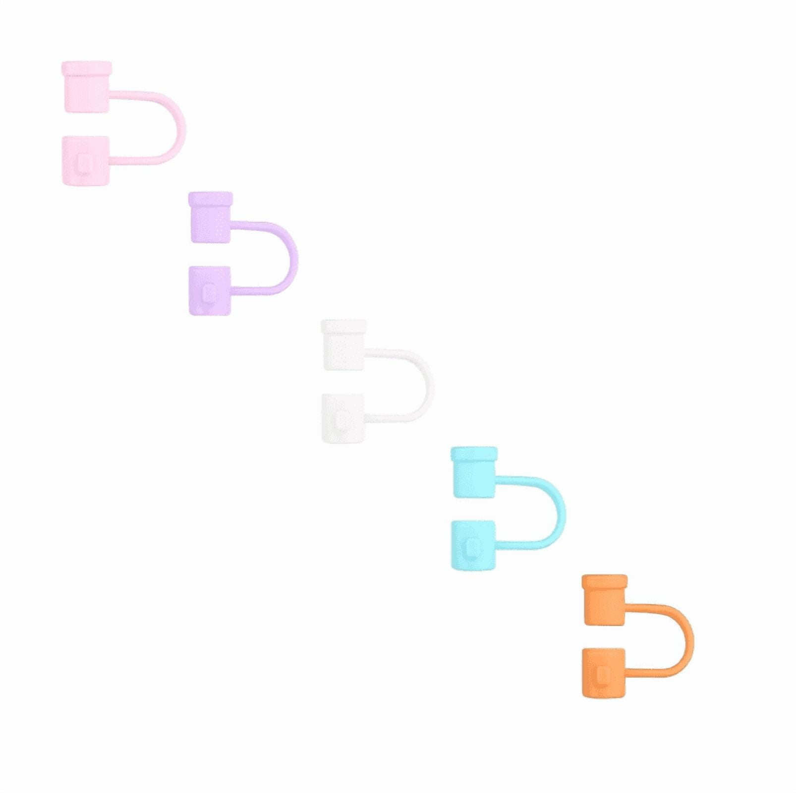 5PCS Reusable Straw Covers,10 Colors Available Portable Straw Tips