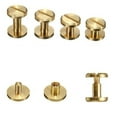 thumbnail image 1 of 5PCS Rivet Screws Fasteners for Leatherwork Bags Belts DIY Projects Golden Brass, 1 of 5