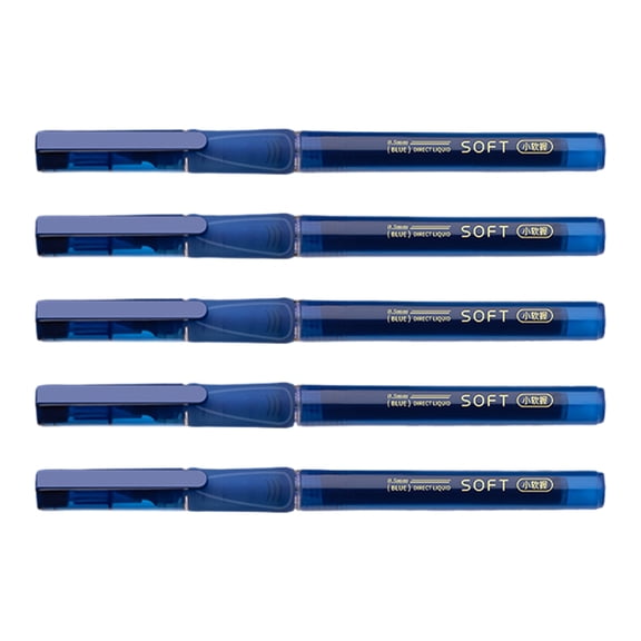 5PCS Roller Pens 0.5MM Needle Tip Comfortable Silicone Grip Liquid Gel Pen for Daily Writing Journaling