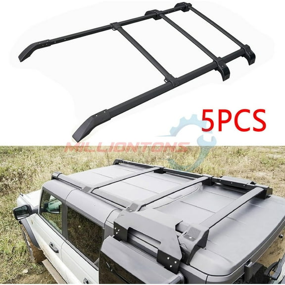 5PCS Roof Rack Side Rail Cross Bar for 2021-2025 Ford Bronco Hard TOP Luggage