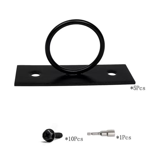5PCS Rope Fence Bracket Holders, Ring Rope Support Battle Rope Anchor Decorative Rope Holder for Rope Fences, Stair Railings, Wall Hooks, Ceiling Hooks
