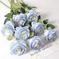 thumbnail image 1 of 5PCS Roses Artificial Flowers Fake Roses Baby Blue Silk Roses White Silk Flowers Rose with Long Stems for Wedding Home Party Centerpieces Decorations, 1 of 5