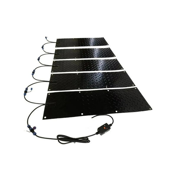 5PCS Rubber Snow Melting Walkway Mat with Power Cord, Snow & Ice Melting Mat Slip-Proof Heated Mat Connection Heated Driveway ,Rapid Snow Melting