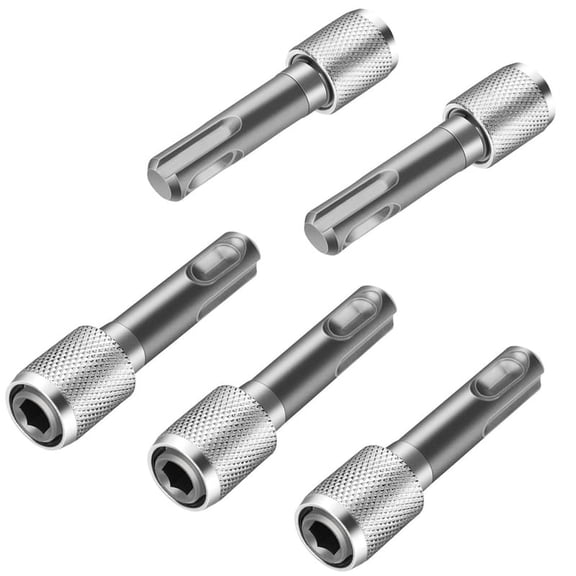 5PCS SDS-Plus Drill Chuck Adapter, SDS Plus Bit Adapter to 1/4 Inch 6.35mm Hex Socket Steel Drill Holder, Drill Bit