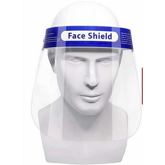 5PCS Safety Face Shield with Protective Clear Film Protect Full Face, Anti-Spitting Splash, Elastic Band Reusable